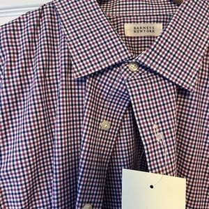 Barneys New York Men's Purple Checkered Shirt